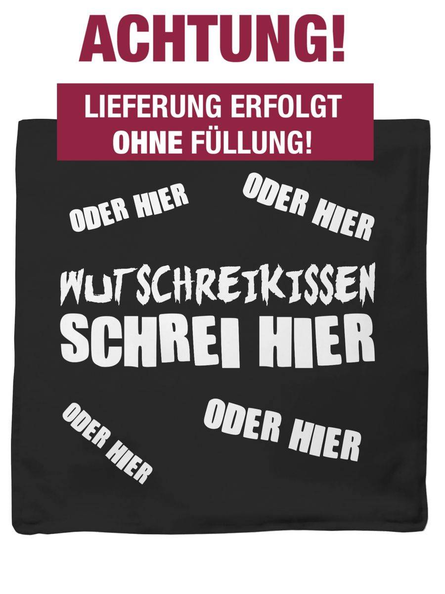 Shirtracer Wutschreikissen - Schrei Hier: T-Shirt Gym Bag Shirtracer