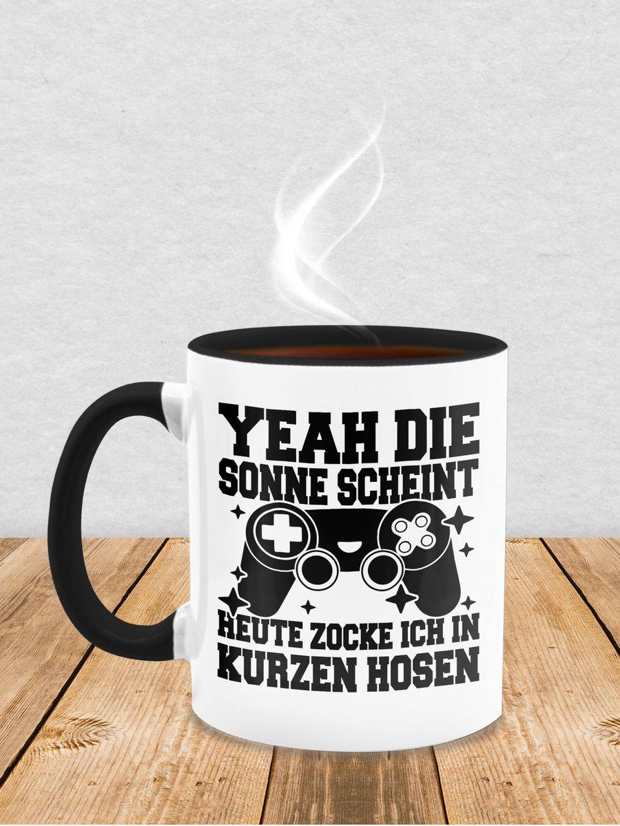 Shirtracer Yeah Die Sonne Scheint! Heute Zocke Ich In Kurzen Hosen - Schwarz: T-Shirt Gym B Shirtracer