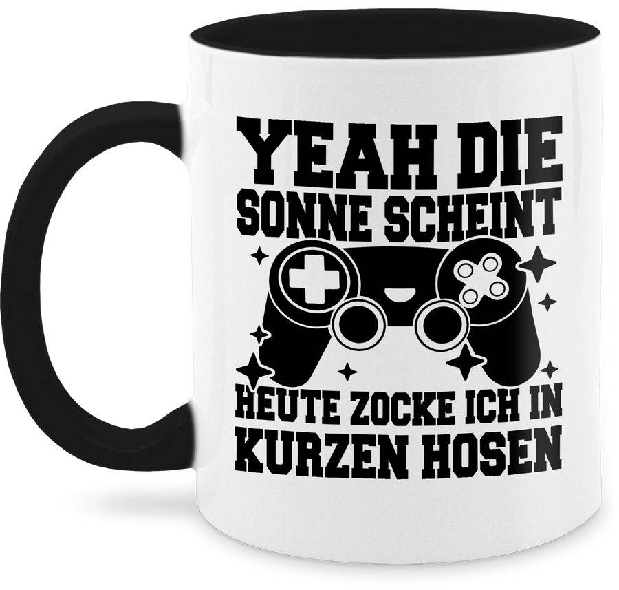 Shirtracer Yeah die Sonne scheint! Heute zocke ich in kurzen Hosen - schwarz: T-Shirt Gym B Shirtracer