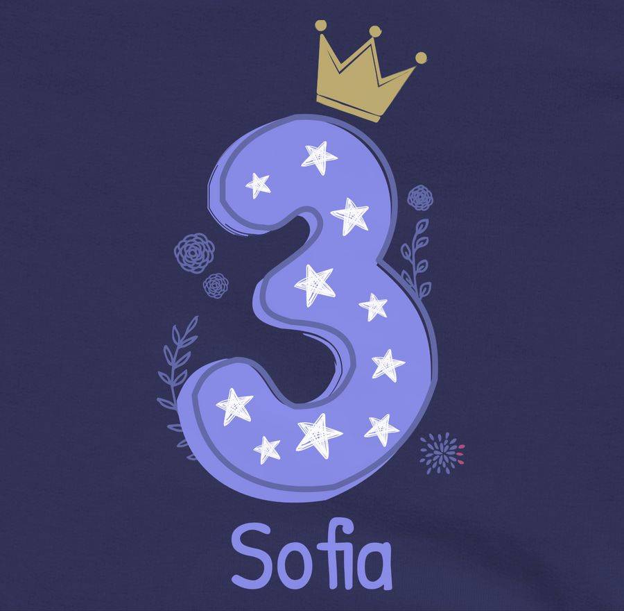 Shirtracer Zahl DREI Mit Krone Und Name Zum Dritten Shirts & Mehr Shirtracer