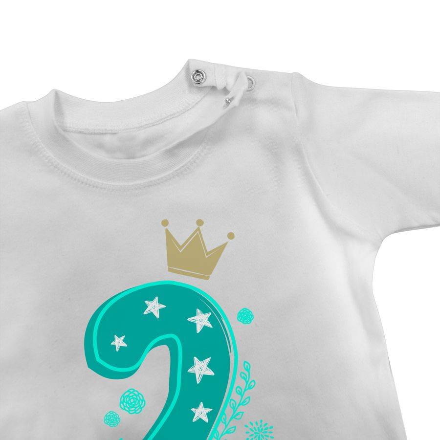 Shirtracer Zahl ZWEI Mit Krone Und Name Zum Zweiten: T-Shirt Turnbeutel Shirtracer