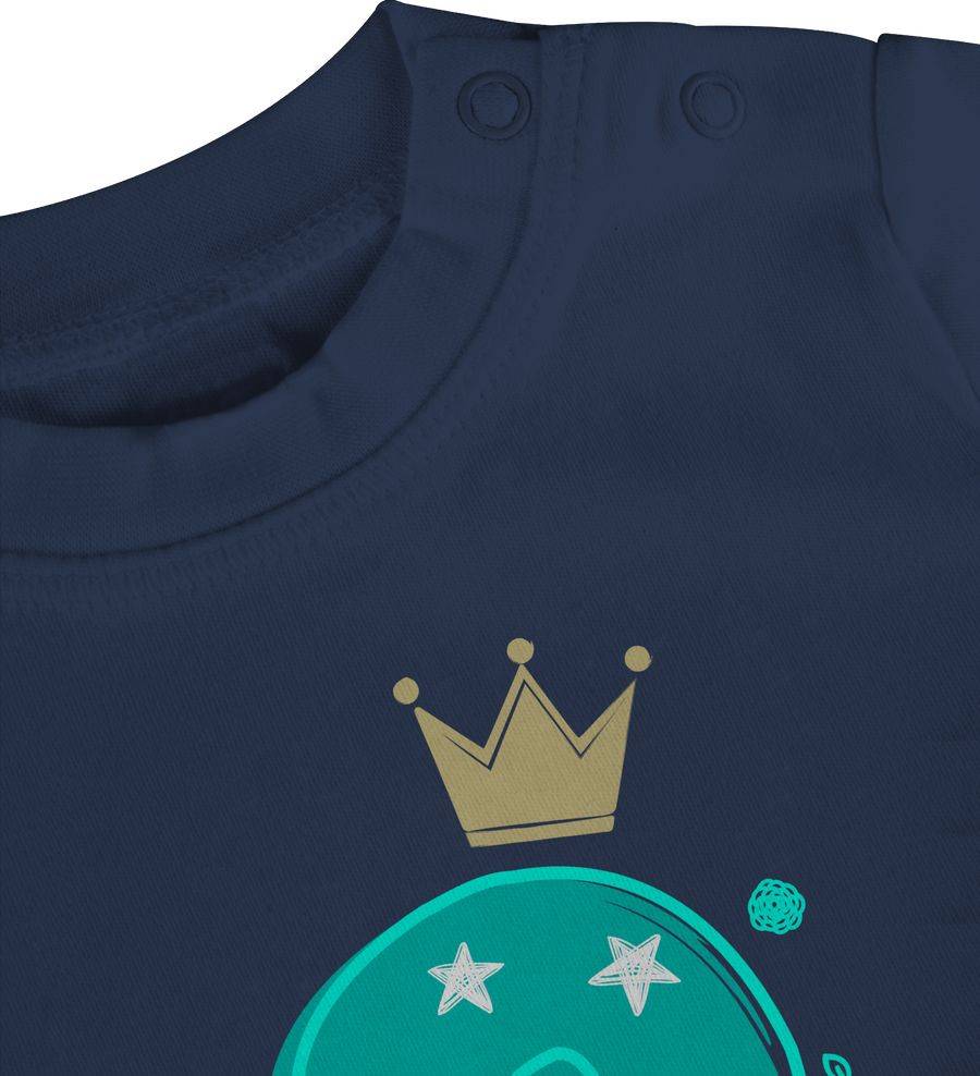 Shirtracer Zahl ZWEI Mit Krone Und Name Zum Zweiten: T-Shirt Turnbeutel Shirtracer