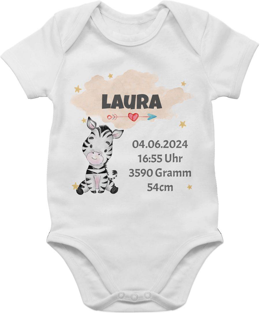 Shirtracer Zebra Geburtsdaten - Mädchen Datum Gewicht Uhrzeit Größe: T-Shirt Gym Bag Shirtracer
