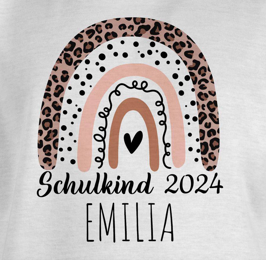 Shirtracer Zebra Leo Muster Regenbogen Schulkind 2024 Schwarz Mit Namen Shirts & Mehr Shirtracer