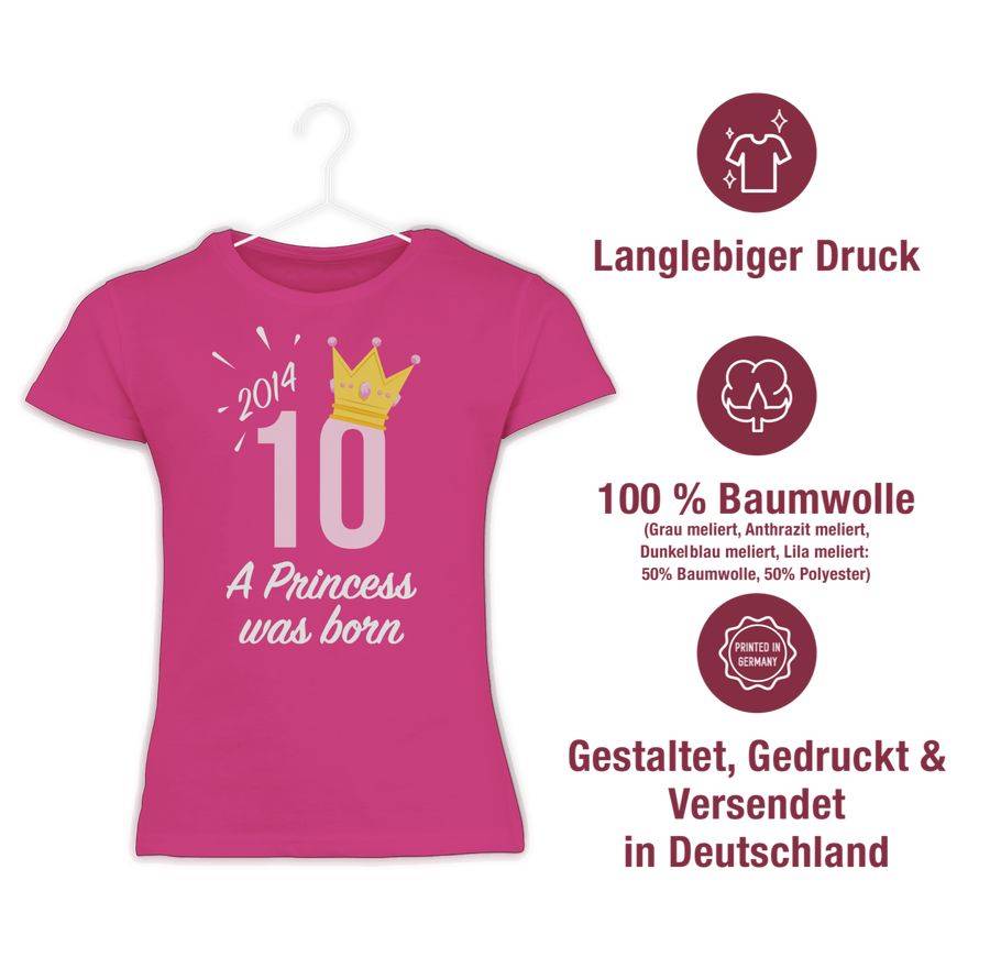 Shirtracer Zehnter Mädchen Princess 2014 Shirts & Mehr Shirtracer
