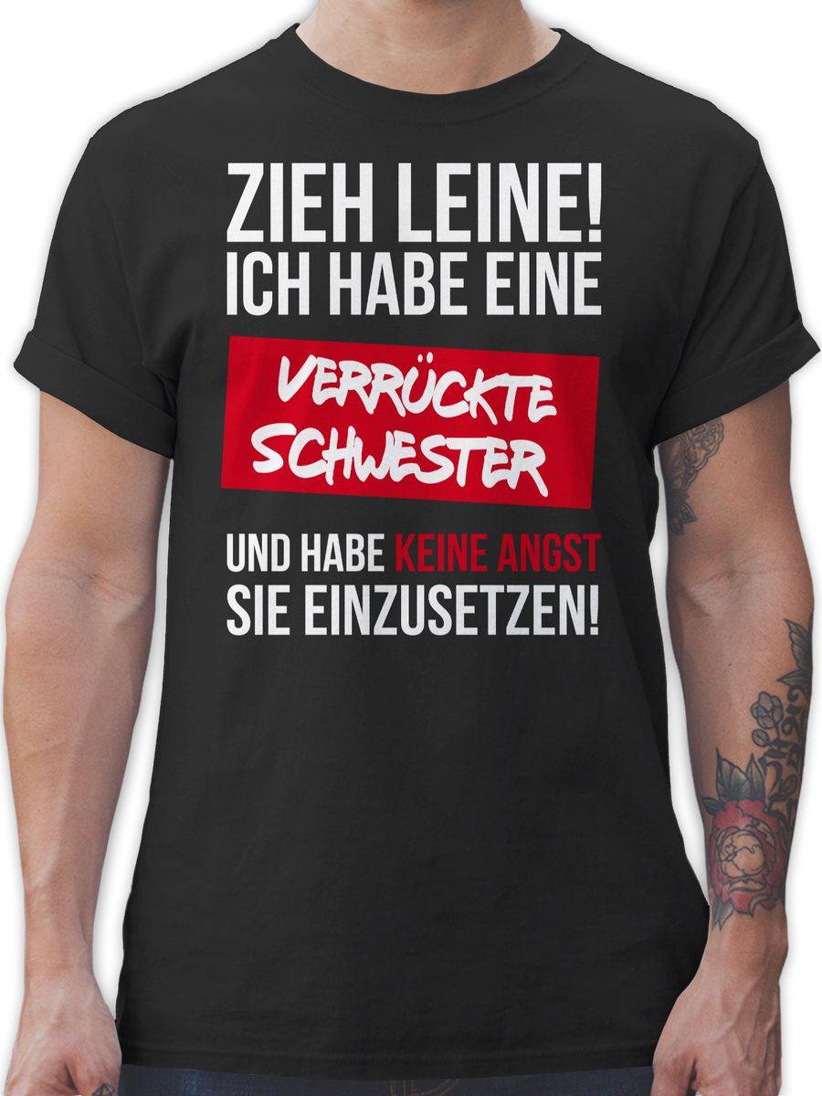 Shirtracer Zieh Leine Ich habe eine verrückte Schwester: Tshirt Rucksack Shirtracer