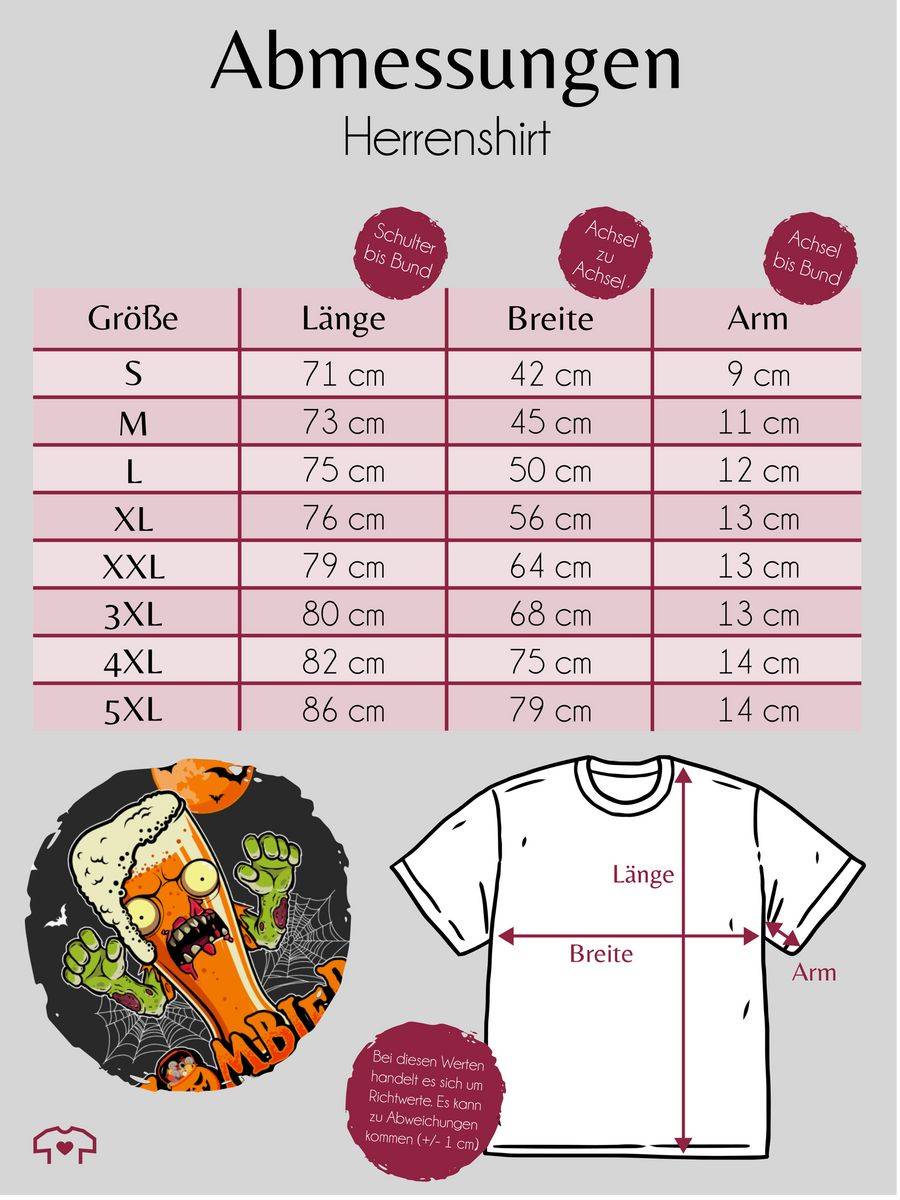 Shirtracer Zombier Bier Zombie Halloween Lustige Geschenke Hopfen: T-Shirt Rucksack Shirtracer