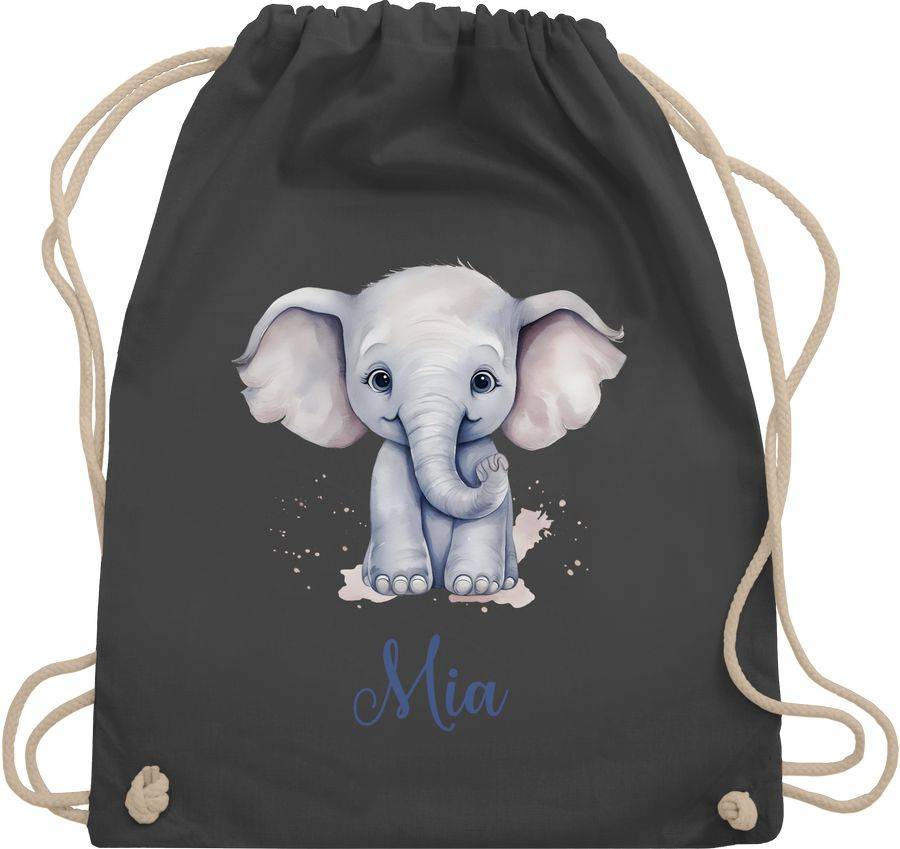 Shirtracer Zootiere - Elefant Dickhäuter Grauer Riese Rüsseltier: Tshirt Gym Bag Shirtracer