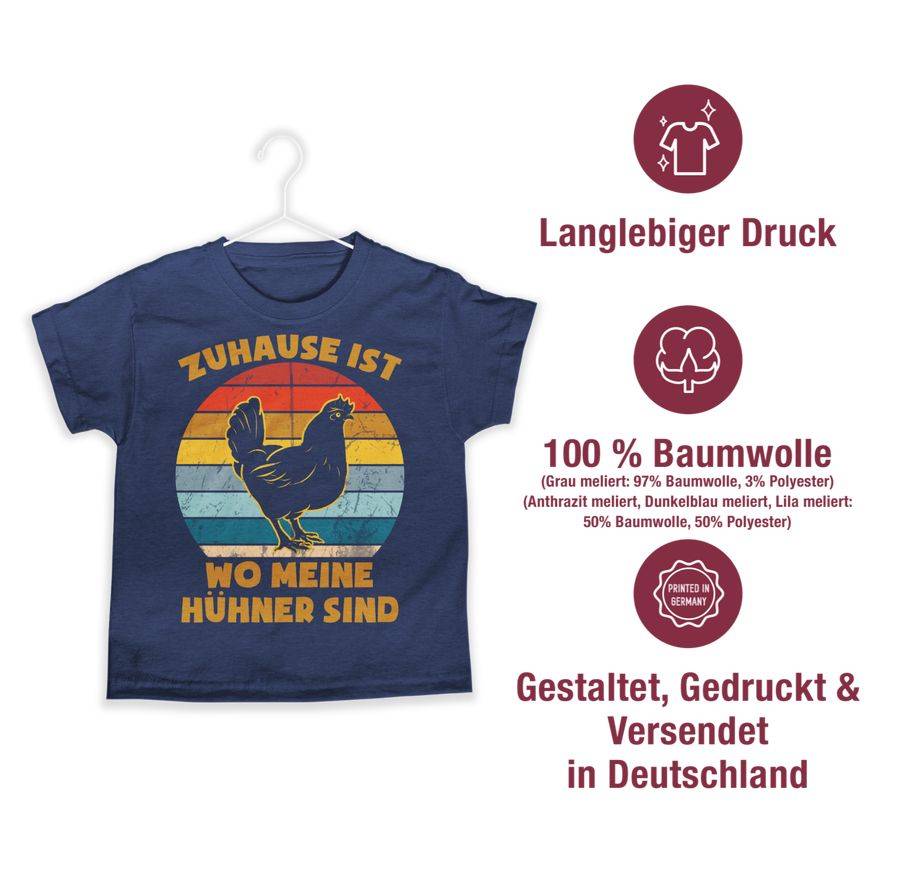 Shirtracer Zuhause Ist Wo Meine Hühner Sind - Henne Vintage: T-Shirt Turnbeutel Shirtracer