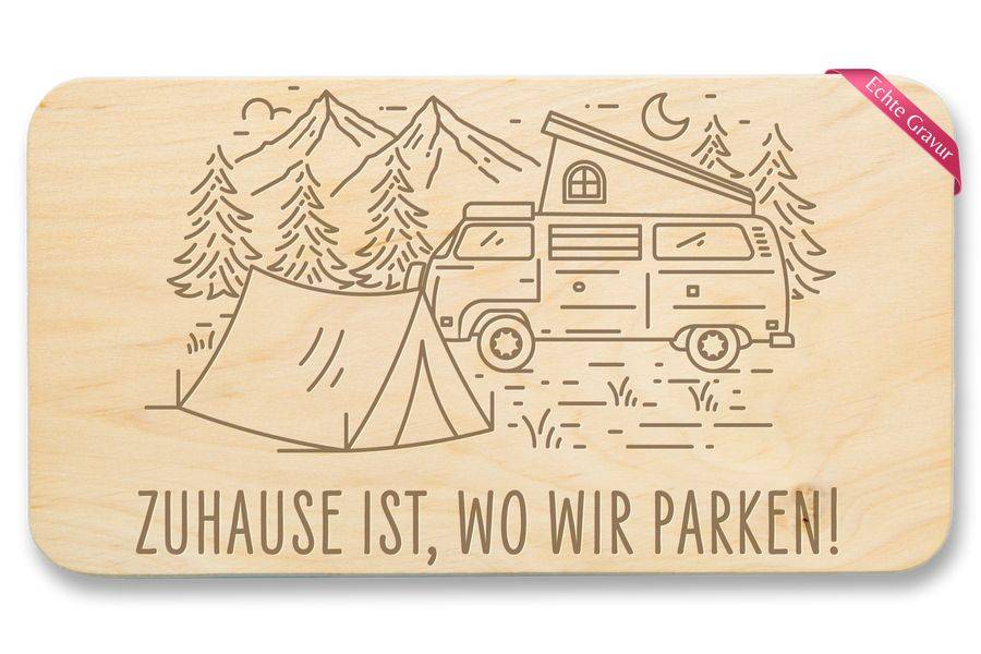 Shirtracer Zuhause ist wo wir parken - Geschenk Wohnmobil Accessoires Wohnwagen Camper Camp Shirtracer