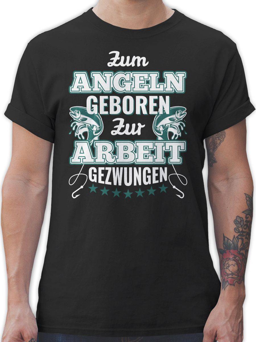 Shirtracer Zum Angeln geboren zur Arbeit gezwungen: Tshirt Rucksack Shirtracer
