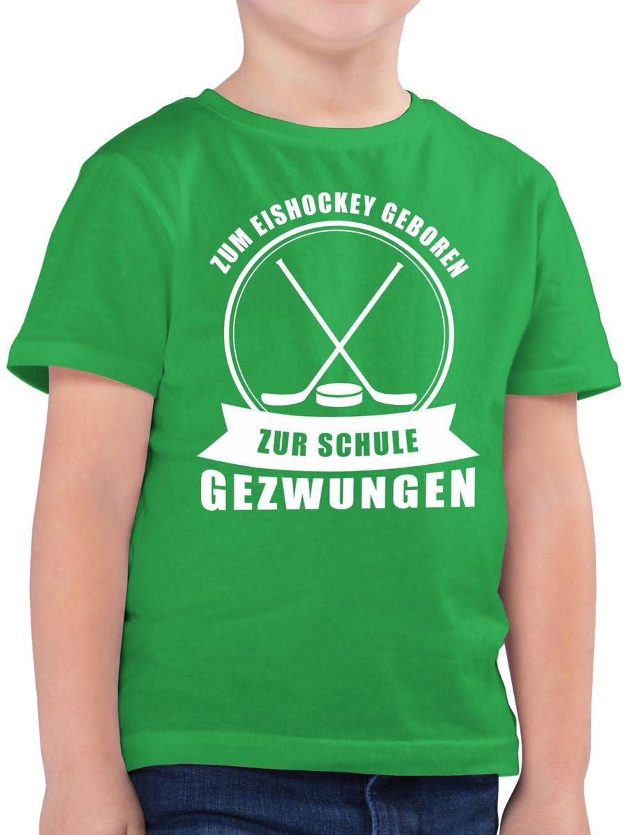 Shirtracer Zum Eishockey geboren. Zur Schule gezwungen Shirts & Mehr Shirtracer