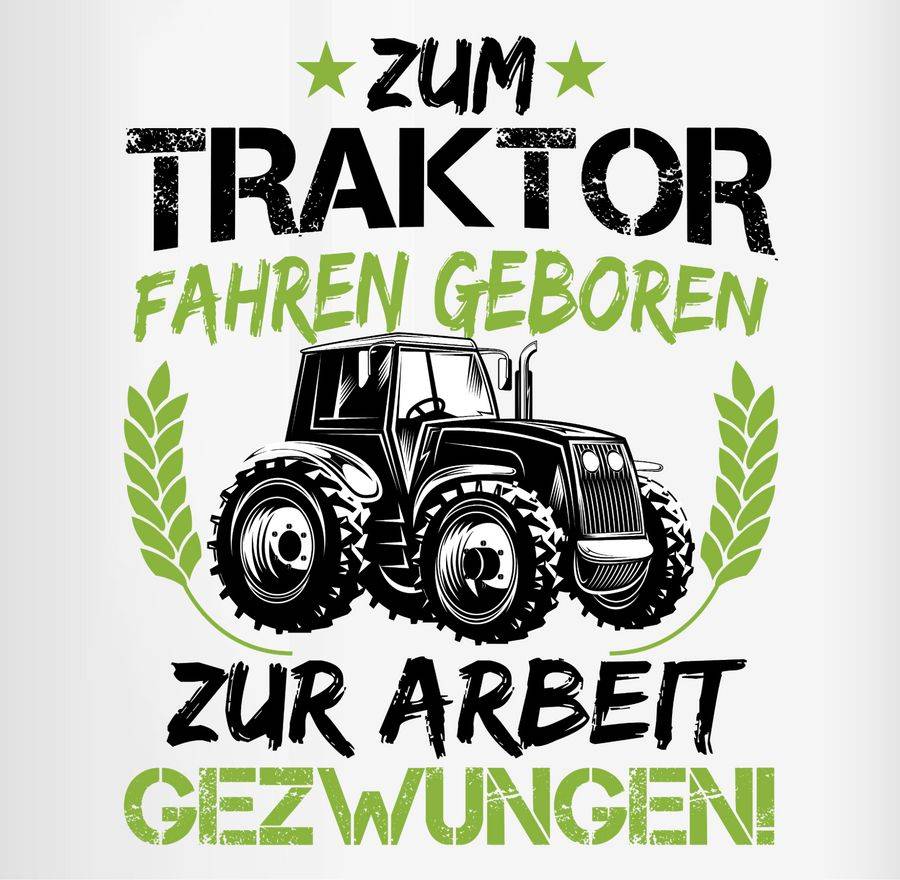 Shirtracer Zum Traktor Fahren Geboren - Grün/schwarz: Tshirt Turnbeutel Shirtracer