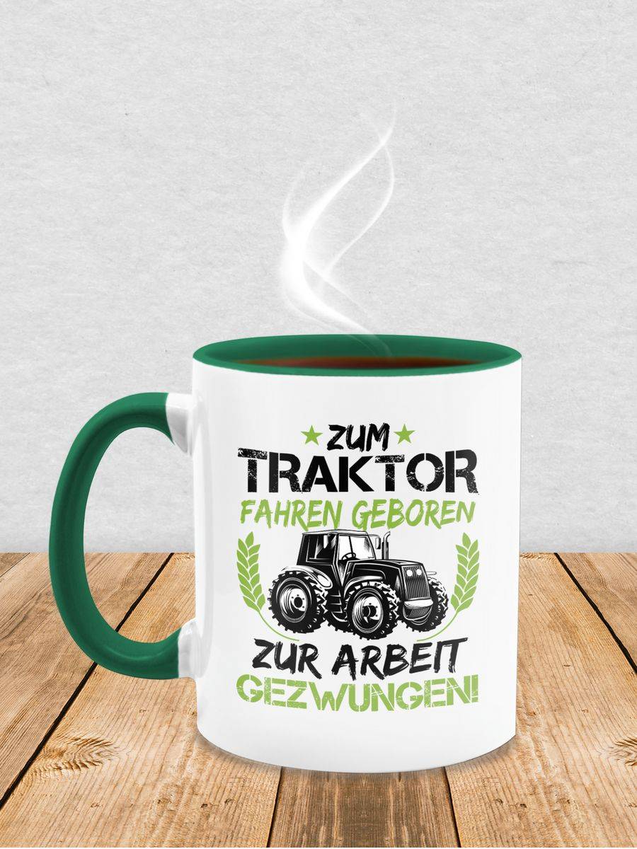 Shirtracer Zum Traktor Fahren Geboren - Grün/schwarz: Tshirt Turnbeutel Shirtracer