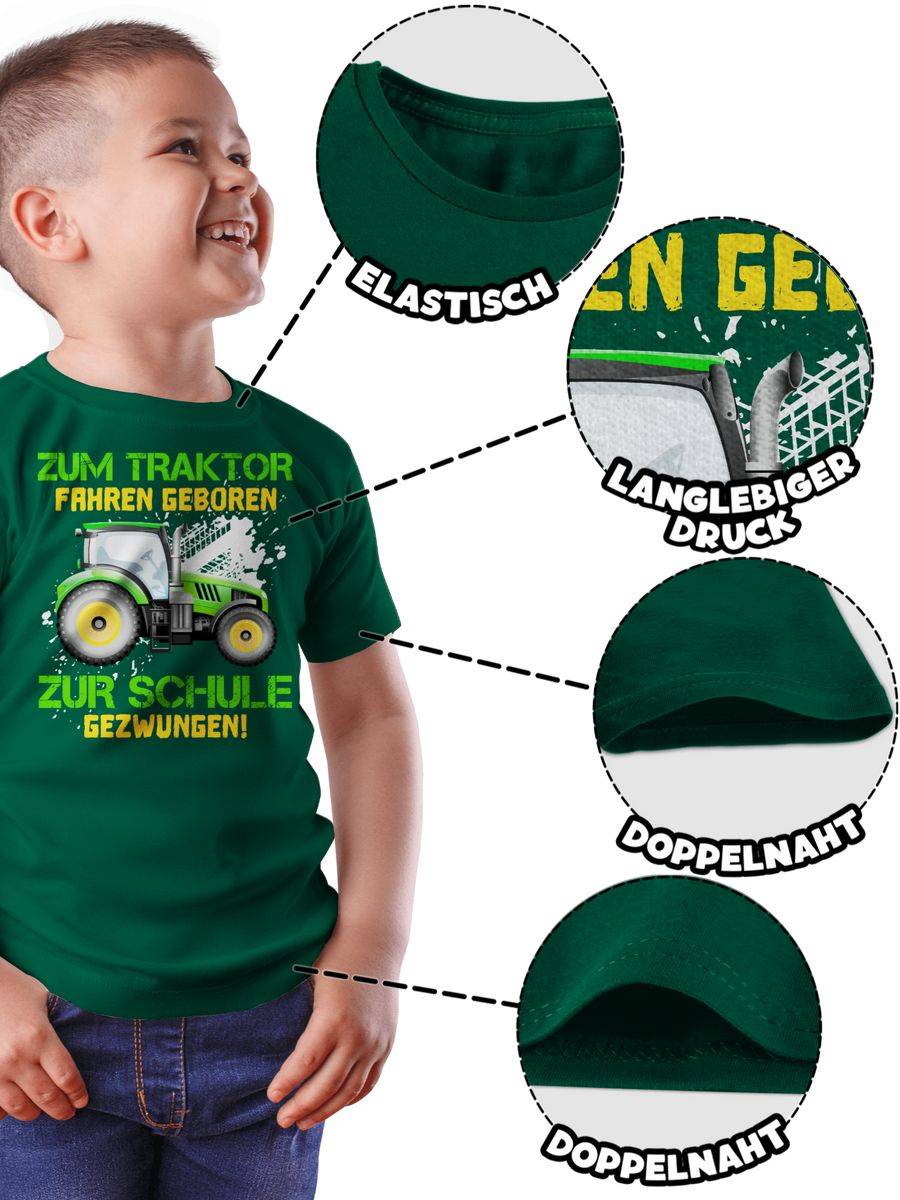 Shirtracer Zum Traktor Fahren Geboren Zur Schule Gezwungen Bunt Shirts & Mehr Shirtracer