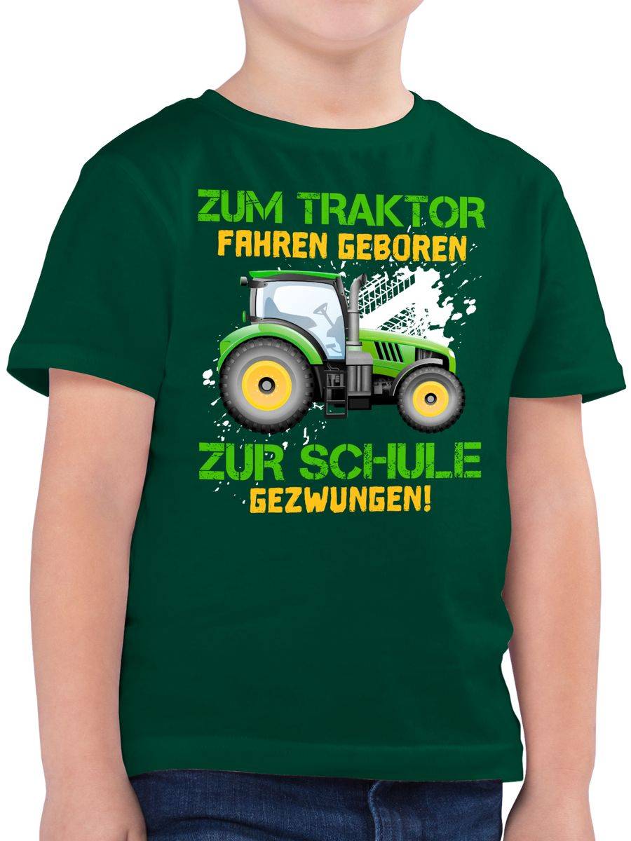 Shirtracer Zum Traktor fahren geboren zur Schule gezwungen bunt Shirts & Mehr Shirtracer