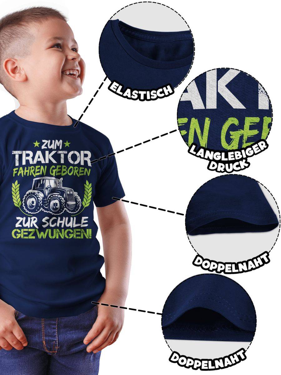Shirtracer Zum Traktor Fahren Geboren Zur Schule Gezwungen Grün/Weiß: Tshirt Rucksack Shirtracer