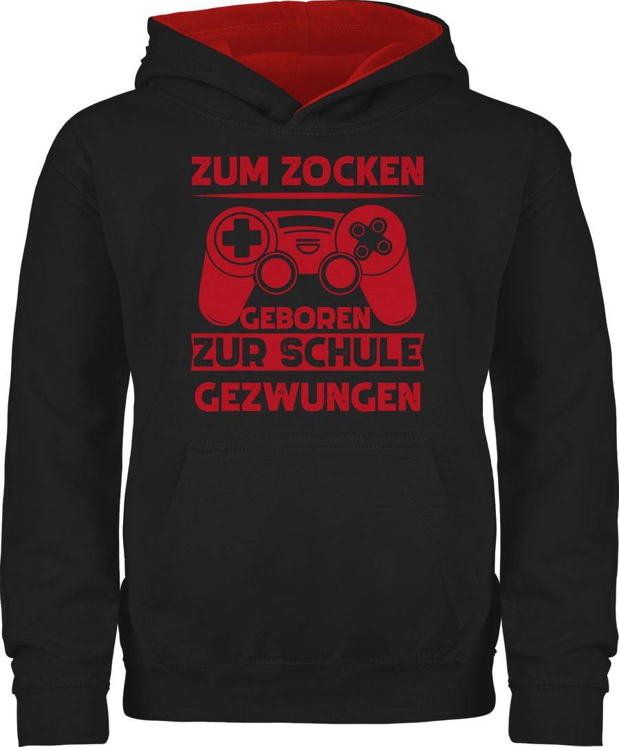 Shirtracer Zum zocken geboren zur Schule gezwungen rot: T-Shirt Gym Bag Shirtracer