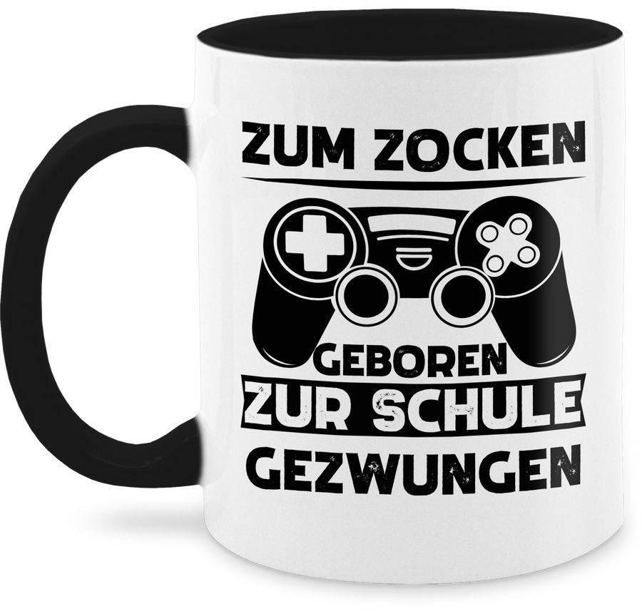 Shirtracer Zum zocken geboren zur Schule gezwungen schwarz Shirts & Mehr Shirtracer