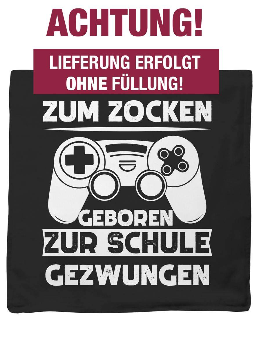 Shirtracer Zum Zocken Geboren Zur Schule Gezwungen Weiß: Tshirt Turnbeutel Shirtracer