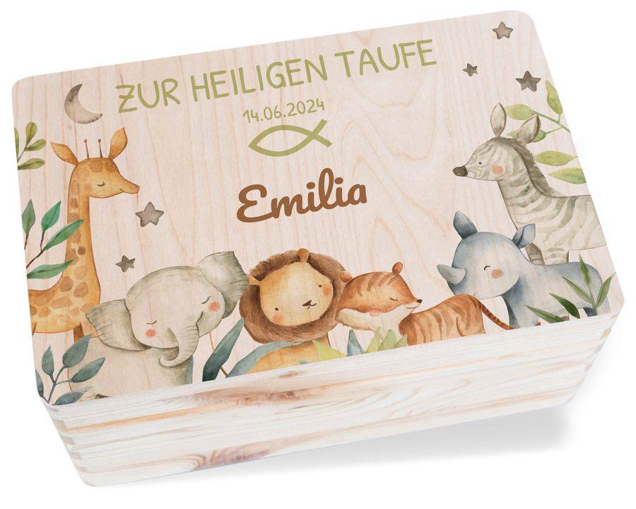 Shirtracer Zur heiligen Taufe Taufandenken Box Tauf Erinnerungskiste Taufgeschenk Holzbox Taufaufbewahrungsbox Shirtracer