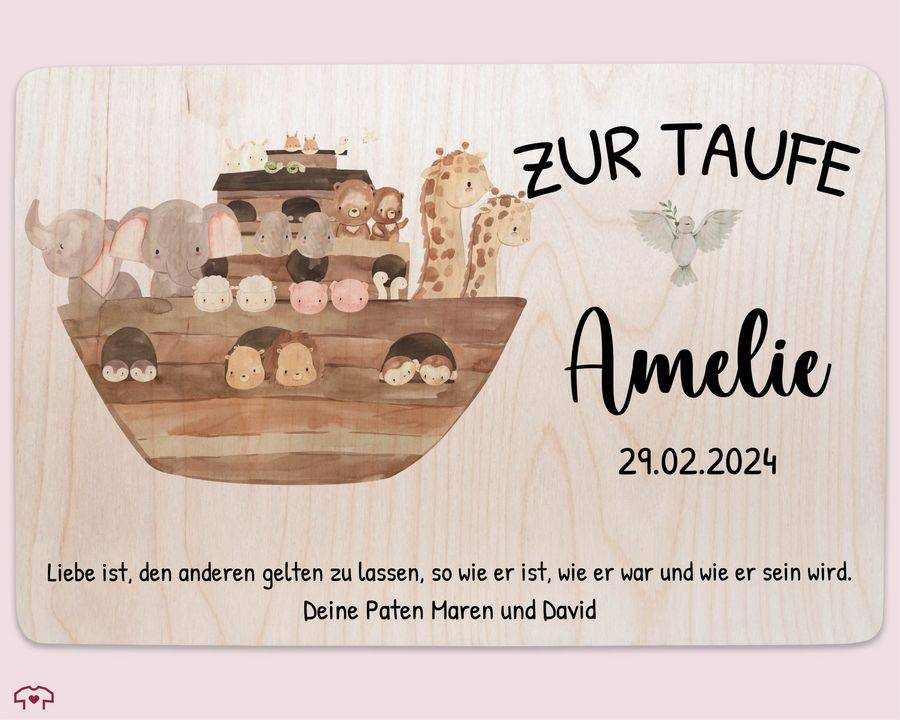Shirtracer Zur Taufe Mit Spruch Arche Noah Erinnerungskiste Taufe Shirtracer