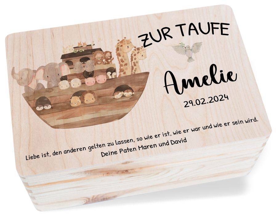 Shirtracer Zur Taufe mit Spruch Arche Noah Erinnerungskiste Taufe Shirtracer