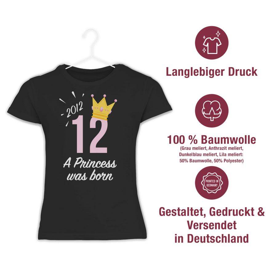 Shirtracer Zwölfter Mädchen Princess 2012: T-Shirt Turnbeutel Shirtracer