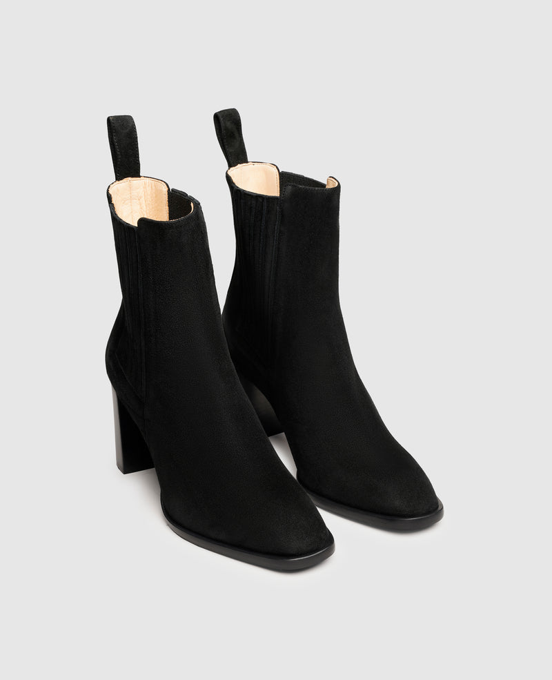 Shoepassion Chelsea Boot Mit Absatz Für Damen Aus Ziegenvelours |Henry Stevens Shoepassion