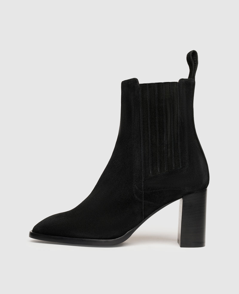 Shoepassion Chelsea Boot mit Absatz für Damen aus Ziegenvelours |Henry Stevens Shoepassion