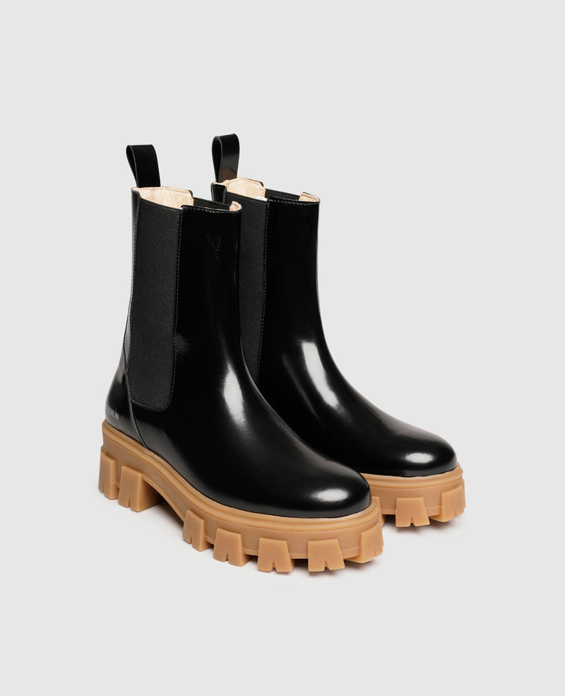 Shoepassion Chelsea-Boots Aus Glattleder Mit Plateausohle Für Damen N91 Shoepassion