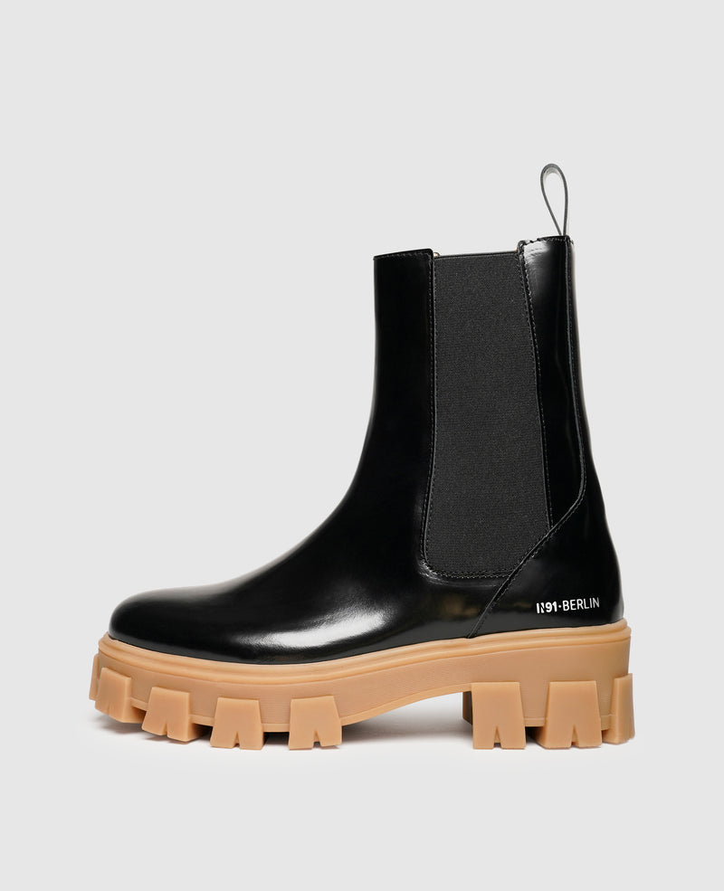 Shoepassion Chelsea-Boots aus Glattleder mit Plateausohle für Damen N91 Shoepassion