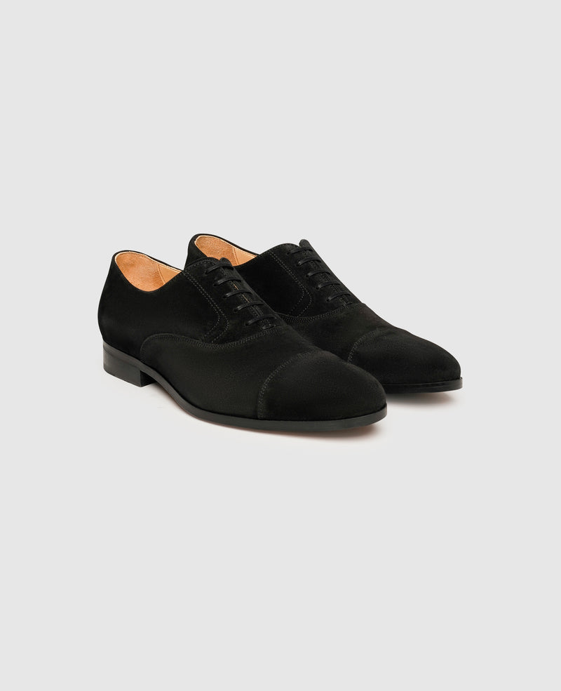 Shoepassion Dynamische Captoe Oxford Herrenschuhe Aus Samtigem Velours Shoepassion
