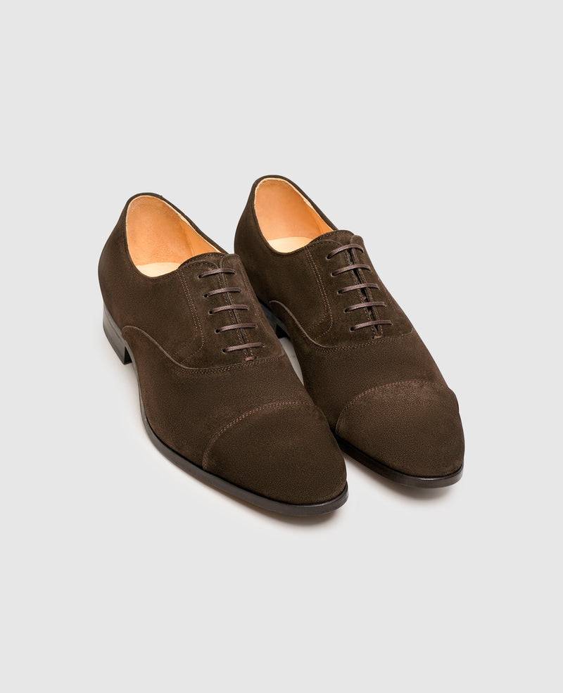 Shoepassion Dynamische Captoe Oxford Herrenschuhe Aus Samtigem Velours Shoepassion