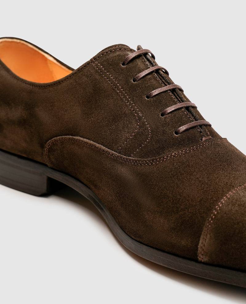 Shoepassion Dynamische Captoe Oxford Herrenschuhe Aus Samtigem Velours Shoepassion