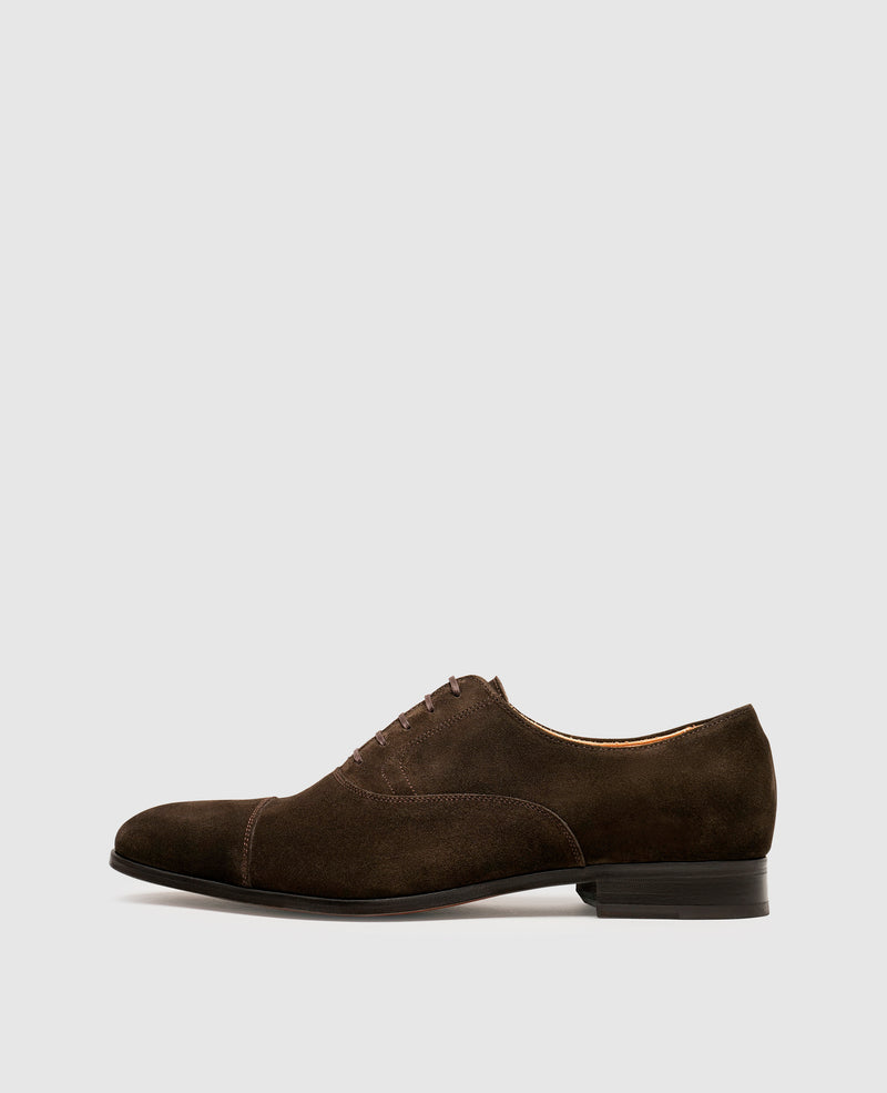 Shoepassion Dynamische Captoe Oxford Herrenschuhe aus samtigem Velours Shoepassion