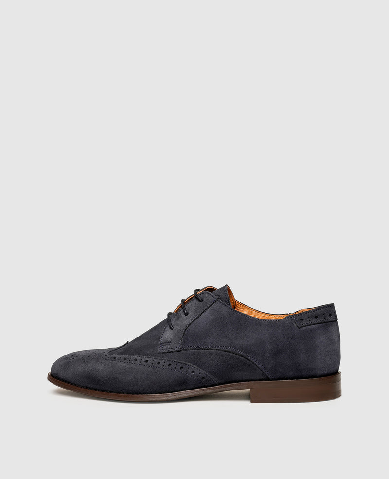 Shoepassion Dynamischer Full-Brogue Derby aus Velours Henry Stevens Shoepassion
