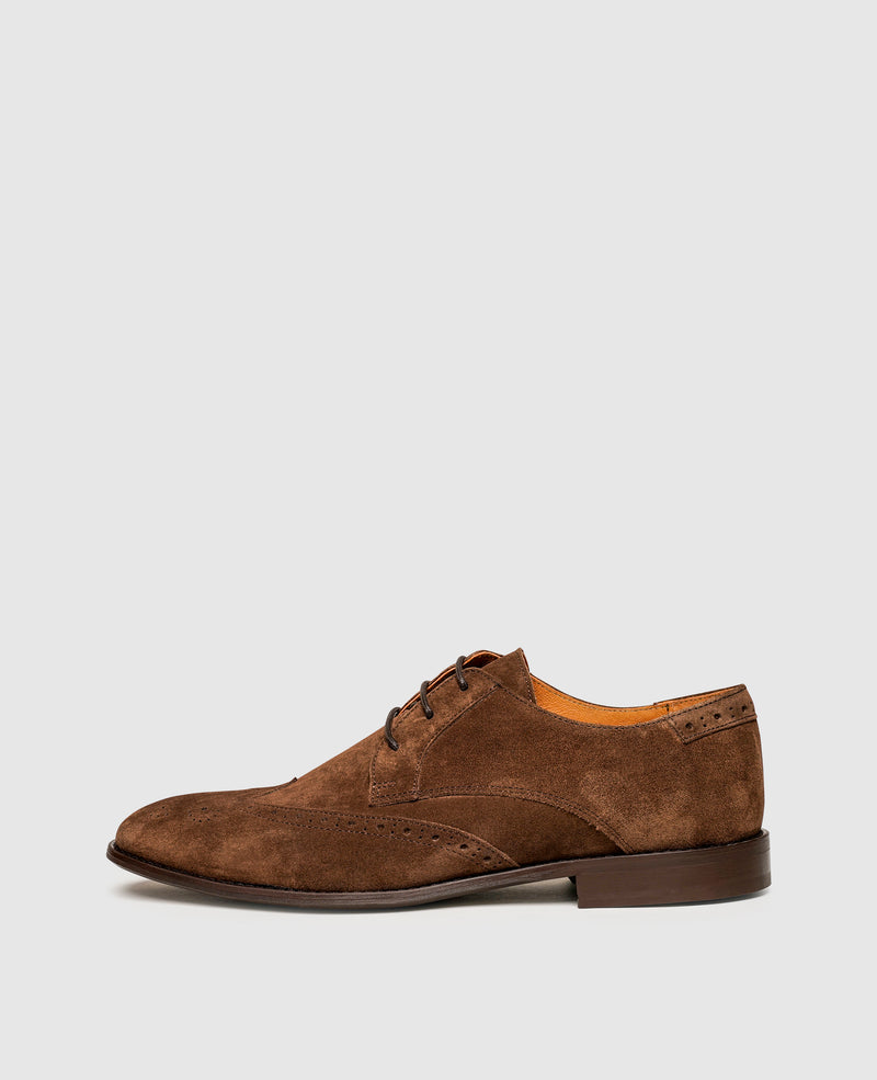 Shoepassion Dynamischer Full-Brogue Derby aus Velours Henry Stevens Shoepassion