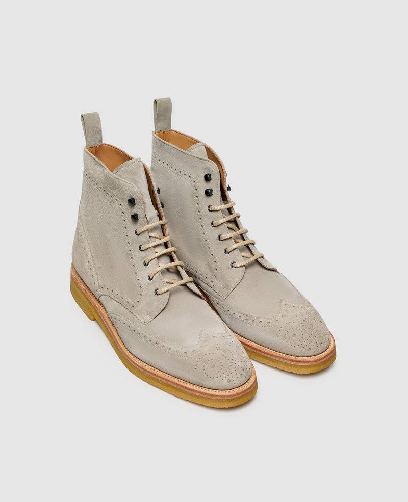 Shoepassion Edle Herren-Boots Aus Rauleder Mit Lochmuster Henry Stevens Shoepassion