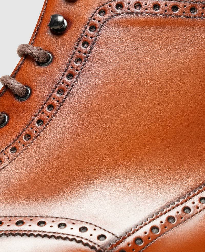 Shoepassion Edle Herren-Schnürboots Mit Patina & Lochmuster Henry Stevens Shoepassion