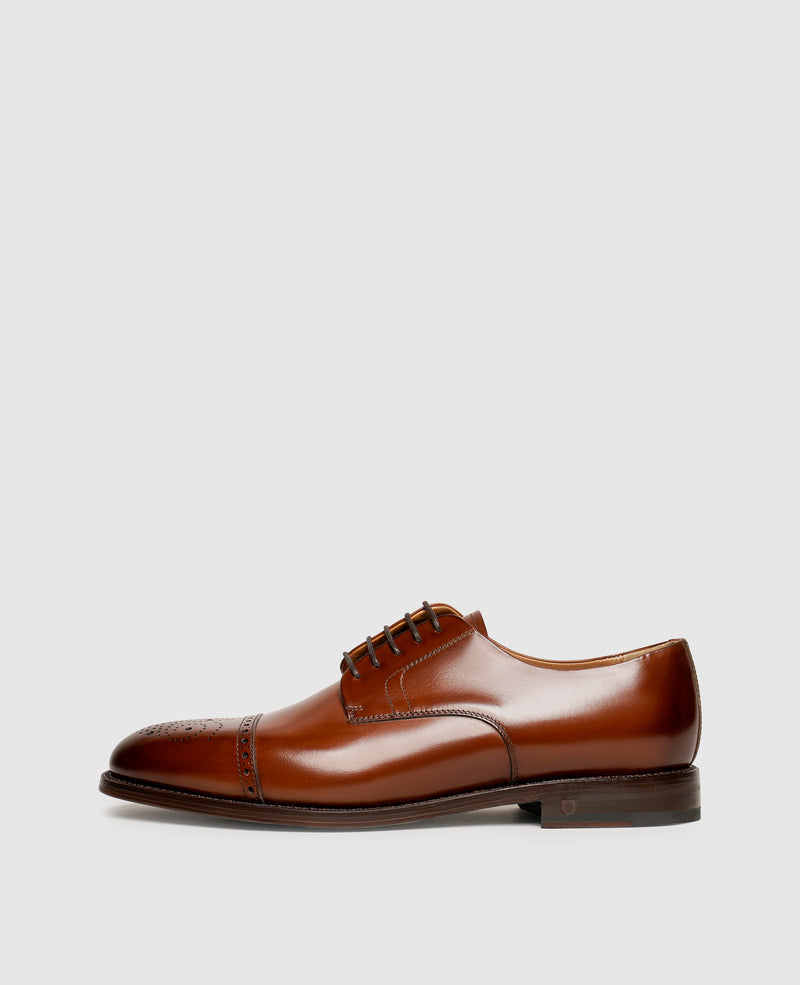 Shoepassion Elegante Half-Brogue Derby Herrenschuhe aus edlem Leder Shoepassion