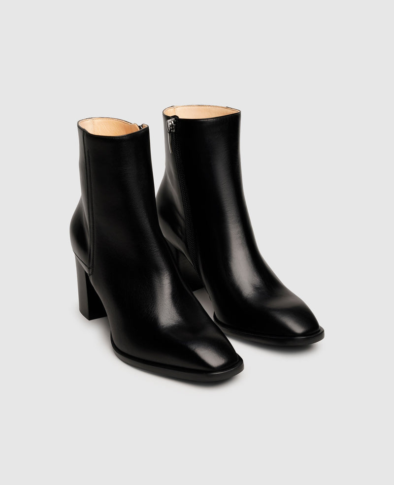 Shoepassion Glattleder-Stiefelette Mit 7 Cm Hohem Blockabsatz Henry Stevens Shoepassion