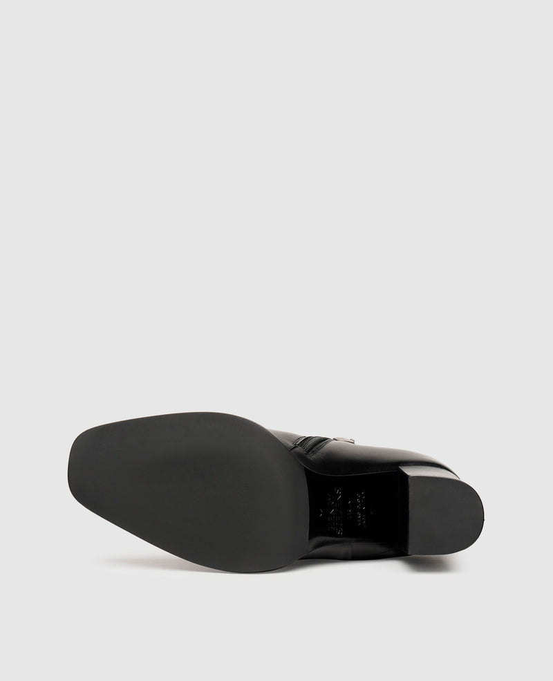 Shoepassion Glattleder-Stiefelette Mit 7 Cm Hohem Blockabsatz Henry Stevens Shoepassion