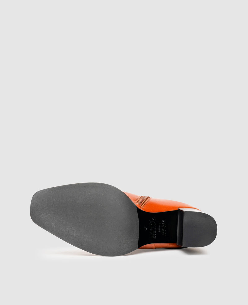 Shoepassion Glattleder-Stiefelette Mit 7 Cm Hohem Blockabsatz Henry Stevens Shoepassion