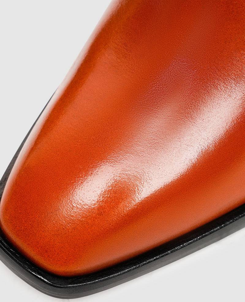 Shoepassion Glattleder-Stiefelette Mit 7 Cm Hohem Blockabsatz Henry Stevens Shoepassion