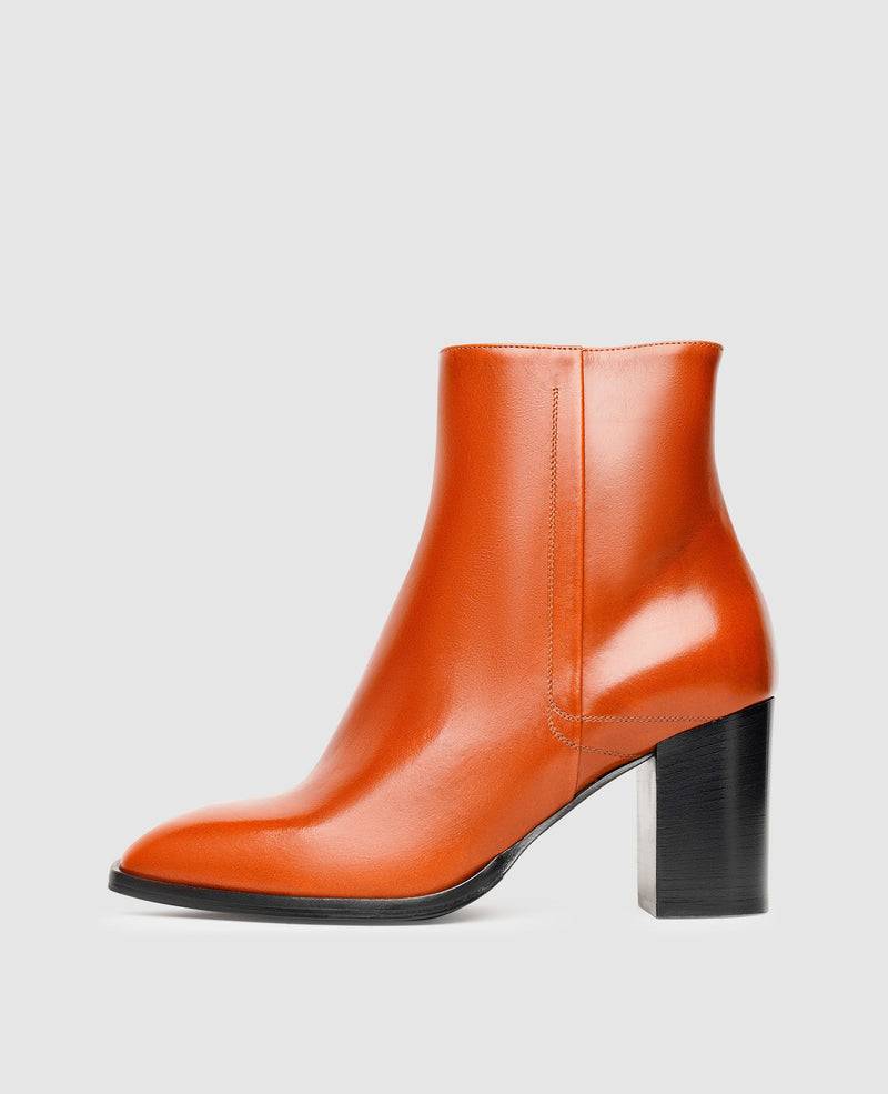 Shoepassion Glattleder-Stiefelette mit 7 cm hohem Blockabsatz Henry Stevens Shoepassion