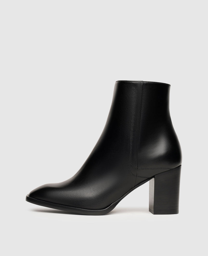 Shoepassion Glattleder-Stiefelette mit 7 cm hohem Blockabsatz Henry Stevens Shoepassion