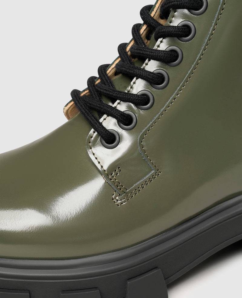 Shoepassion Leder-Schnürstiefelette Mit Plateausohle Für Damen N91 Shoepassion