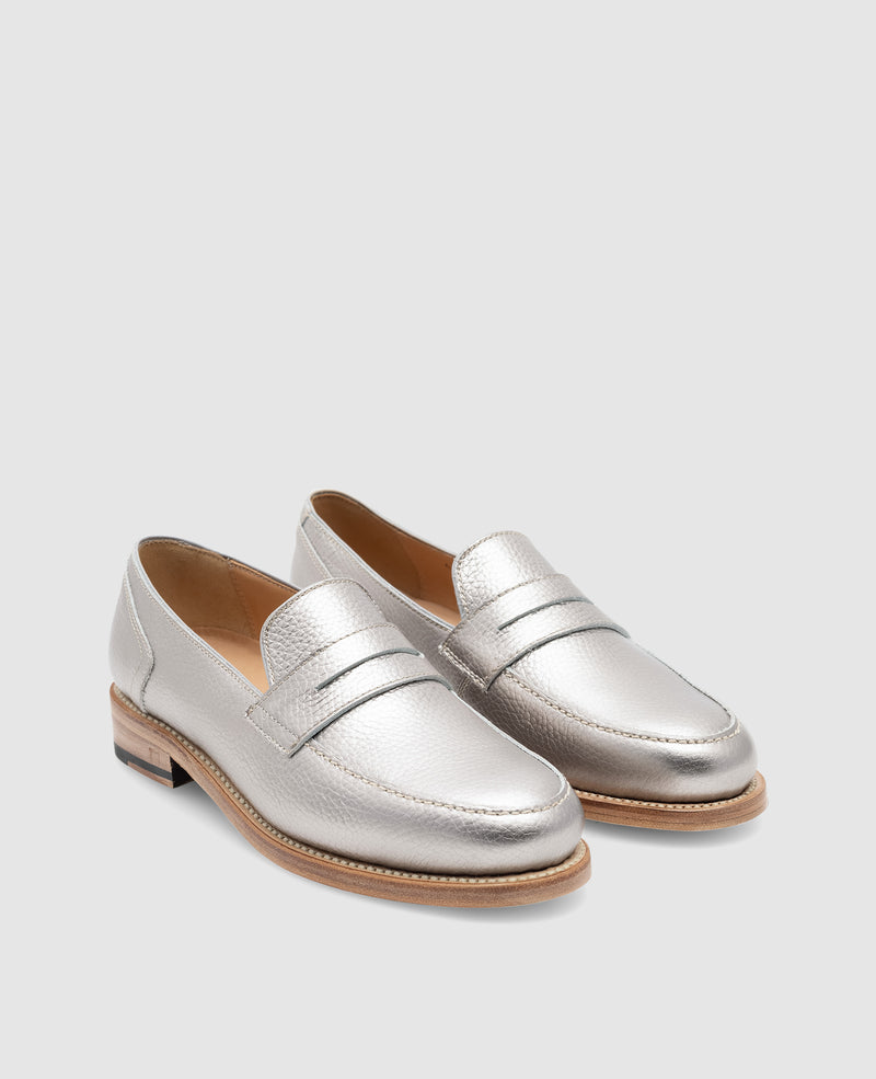 Shoepassion Lee-PL Loafer In Silver - Henry Stevens Shoepassion