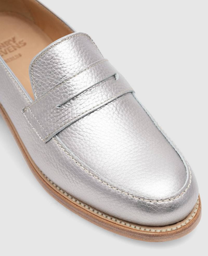Shoepassion Lee-PL Loafer In Silver - Henry Stevens Shoepassion